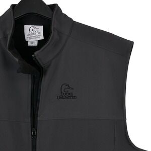 Ducks Unlimited Mens Softshell‎ Vest Full Zip Logo Lined Outerwear XXL (READ)